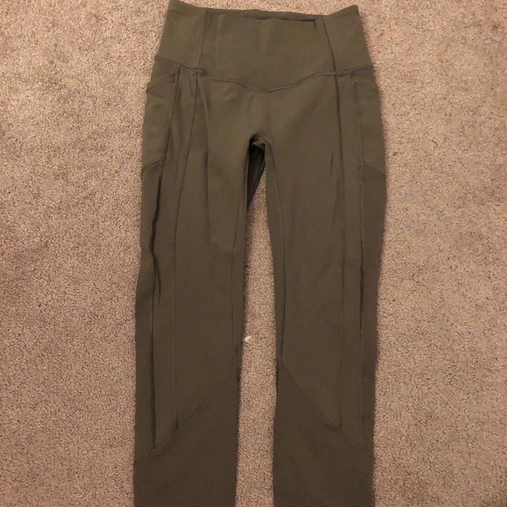 Army green lululemon leggings